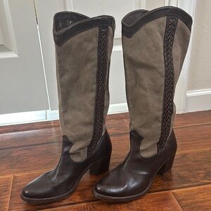 Women's Two-Tone Leather Boots